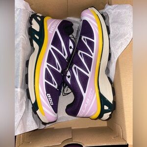 Salomon Women's Purple and Yellow Trail Shoes